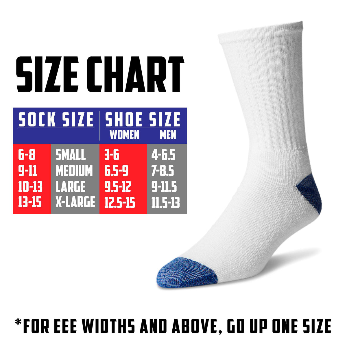Athletic Socks - Gray Bottom - Size 9-15, 12 pair - Nans Home ideas