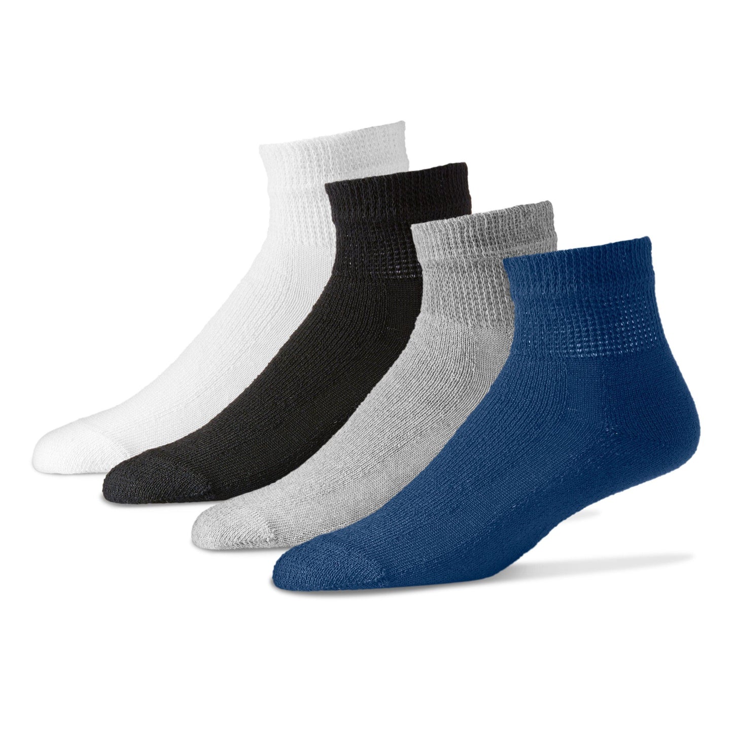 Diabetic Ankle Length Socks Keep feet dry and comfortable with our Diabetic socks that are made with moisture-wicking materials that prevent fungal infections. Antimicrobial features further protect against bacteria and fungi while extra padding reduces the risk of foot injury. Made in the US with high-quality standards, these socks are perfect for diabetics, neuropathy, and edema patients. Quick delivery in 4 to 7 days. Free Shipping
