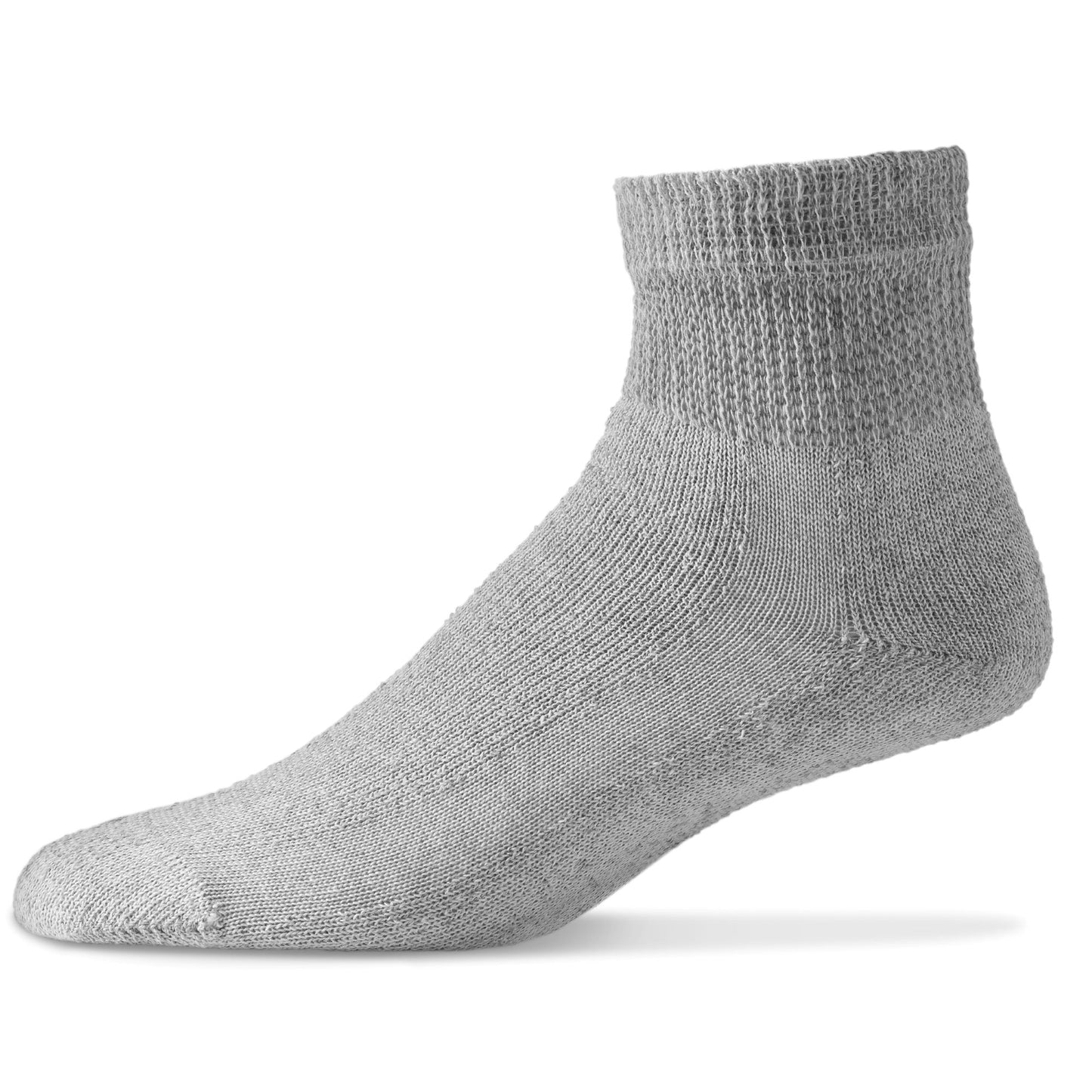 Diabetic Ankle Length  Socks    Keep feet dry and comfortable with moisture-wicking materials that prevent fungal infections. Antimicrobial features further protect against bacteria and fungi while extra padding reduces the risk of foot injury. Made in the US with high-quality standards, these socks are perfect for diabetics, neuropathy, and edema patients. Quick delivery in 4 to 7 days.