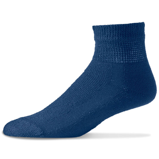Diabetic Ankle Length  Socks    Keep feet dry and comfortable with moisture-wicking materials that prevent fungal infections. Antimicrobial features further protect against bacteria and fungi while extra padding reduces the risk of foot injury. Made in the US with high-quality standards, these socks are perfect for diabetics, neuropathy, and edema patients. Quick delivery in 4 to 7 days.