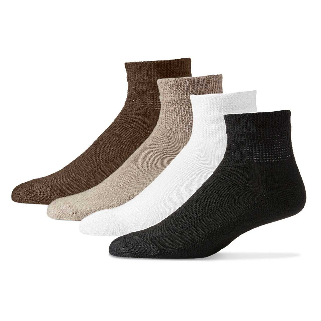 Diabetic Ankle Length Socks Assorted Colors Size 10-13, 12 Pair