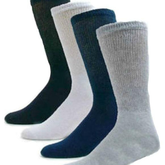These are high-quality men's and women's diabetic socks. The unique sock design is specifically tailored to be non-restrictive and promotes blood circulation, which makes for the perfect diabetic socks, edema socks, and neuropathy socks.  Made in the USA, they use a breathable blend of cotton and polyester, which provides the perfect elasticity to provide support but retain circulation.